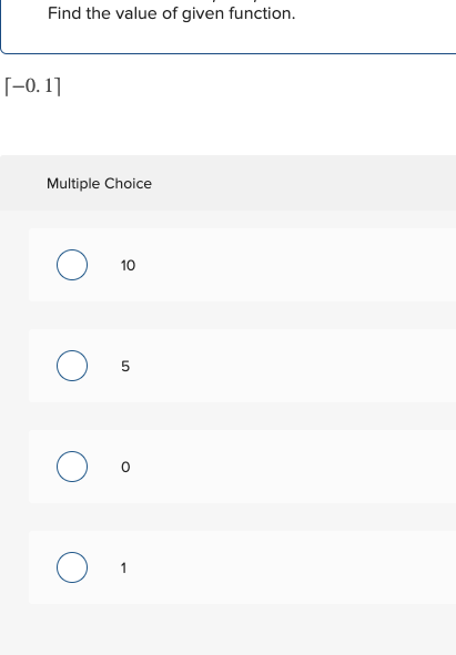 Solved Find the value of given function. [1.1] Multiple | Chegg.com