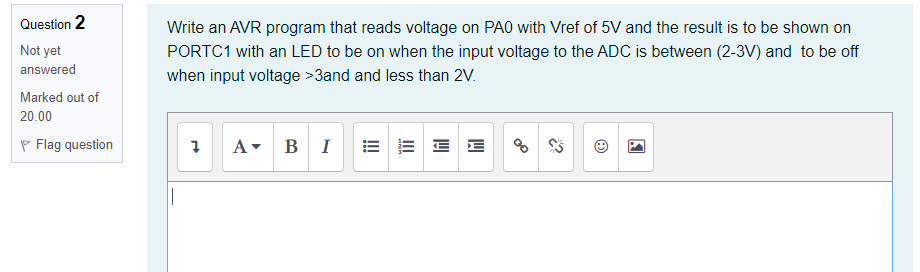 Solved Question 2 Not yet answered Marked out of 20.00 p | Chegg.com