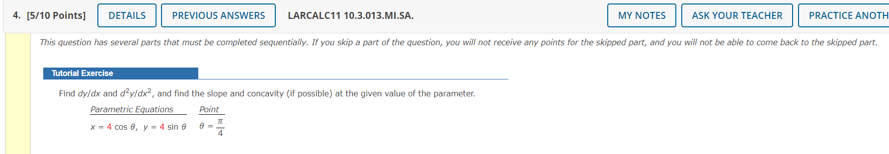 Solved 4. [5/10 Points] DETAILS PREVIOUS ANSWERS LARCALC11 | Chegg.com