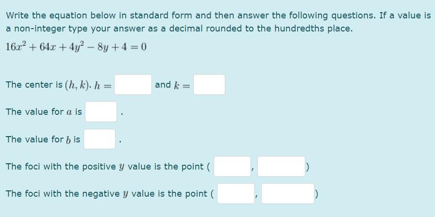 Solved Write the equation below in standard form and then | Chegg.com