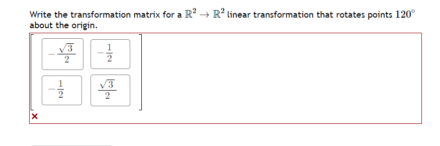 Solved Write the transformation matrix for a R2→R2 linear | Chegg.com