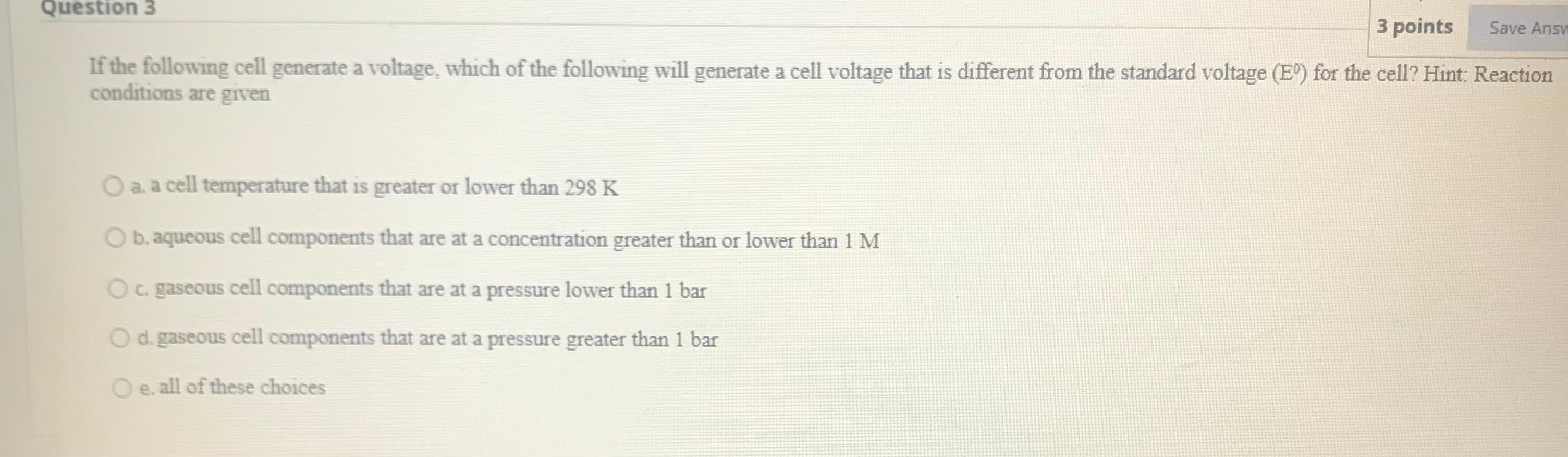 Solved Question 2 3 points Save Answe You leared in the | Chegg.com