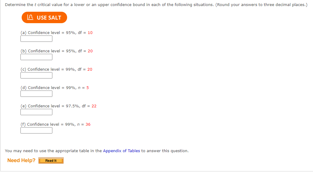 Solved Determine The T Critical Value For A Lower Or An | Chegg.com