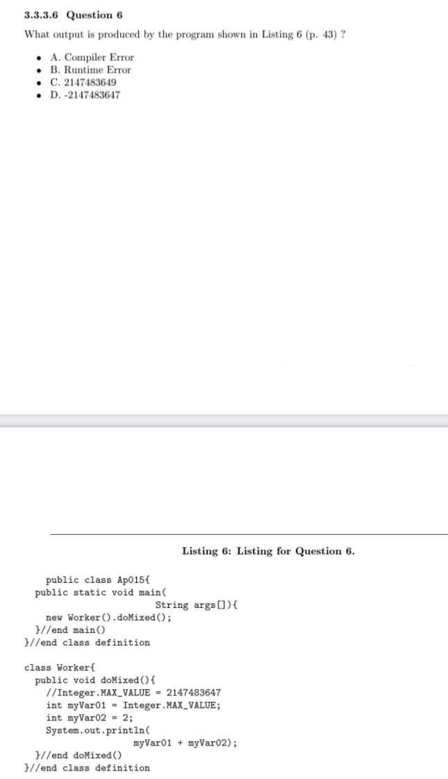 Solved 3.3.3.6 Question 6 What output is produced by the | Chegg.com