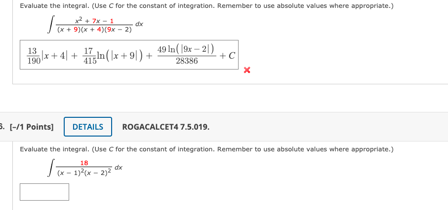 Solved Evaluate the integral. (Use C for the constant of | Chegg.com