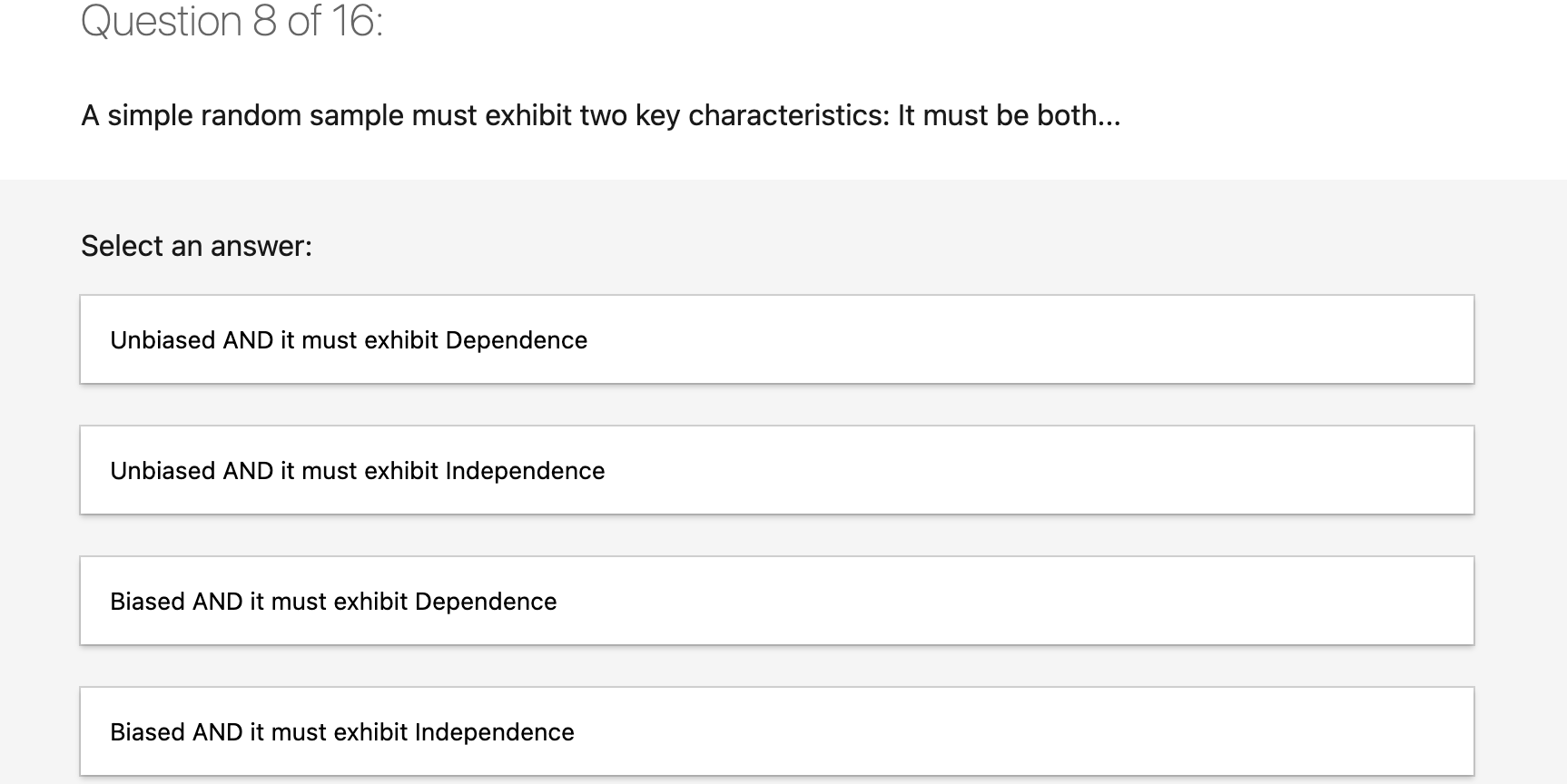 solved-a-simple-random-sample-must-exhibit-two-key-chegg