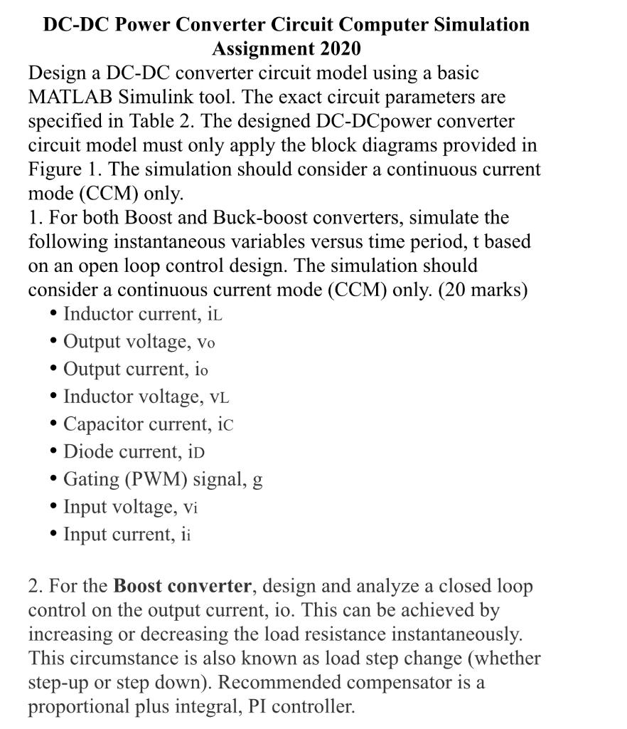 DC-DC Power Converter Circuit Computer Simulation | Chegg.com