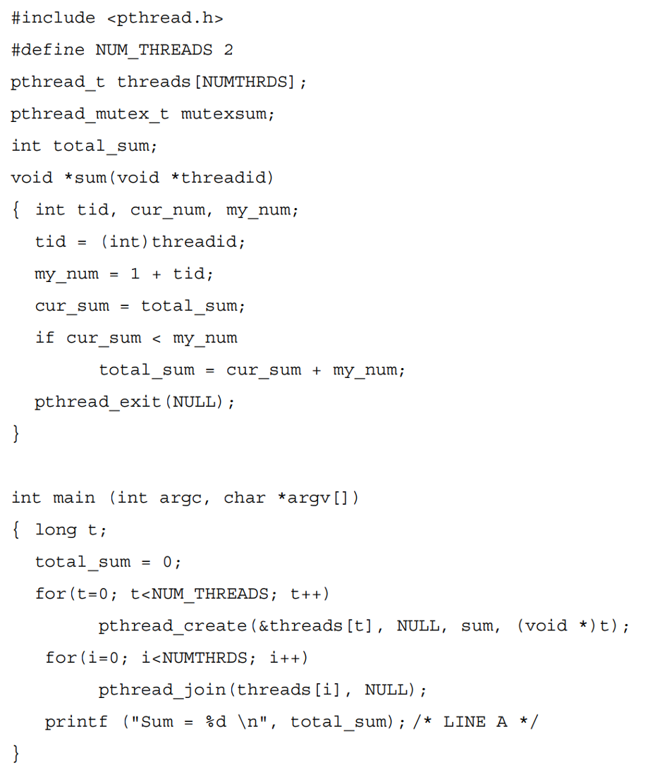 P1) a) Consider the following program, list all the | Chegg.com