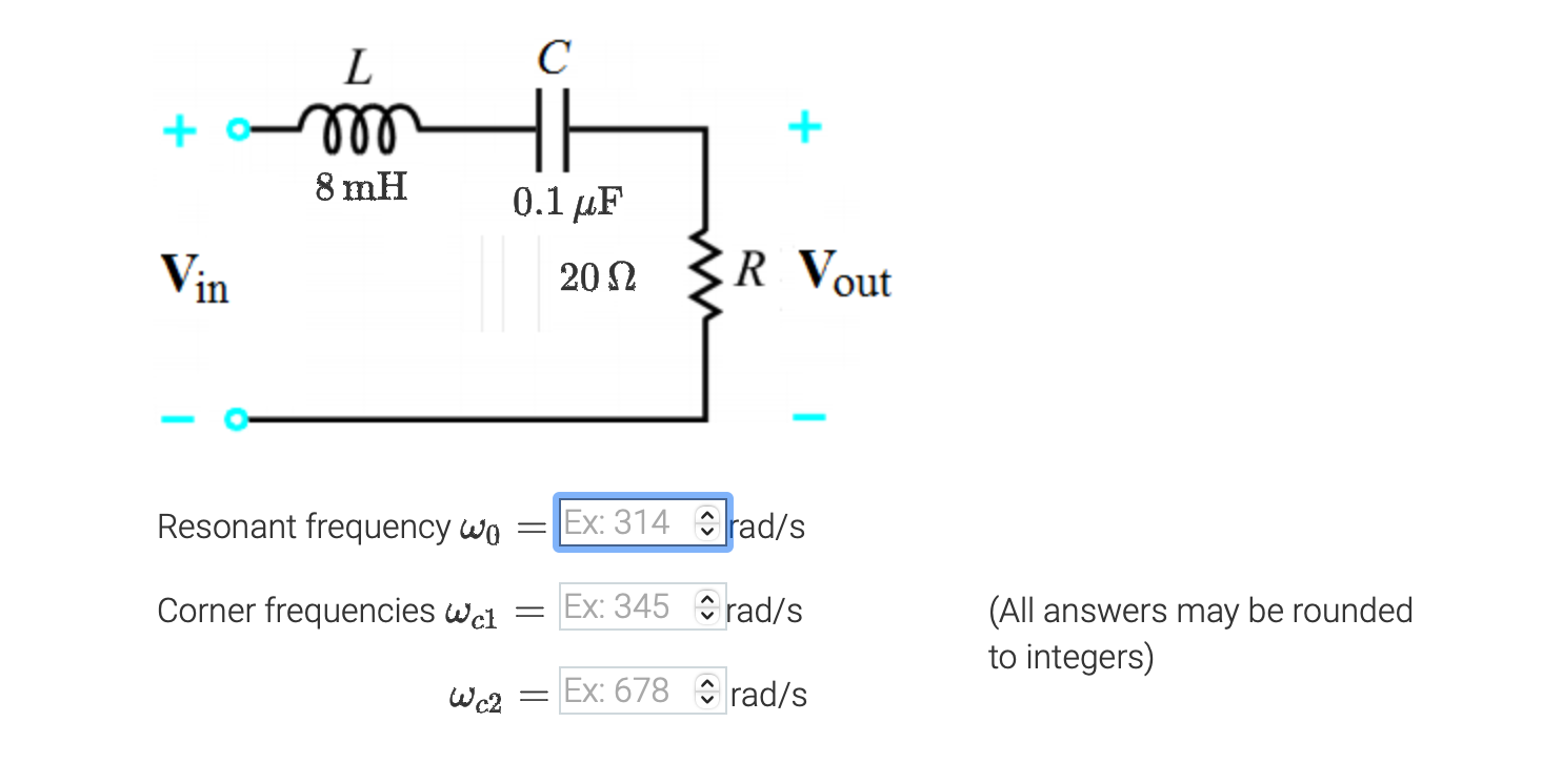 Solved Resonant Frequency ω0= Corner Frequencies | Chegg.com