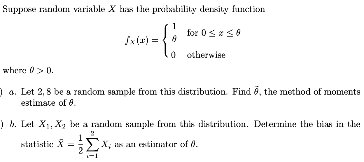 Solved Suppose Random Variable X Has The Probability Density 