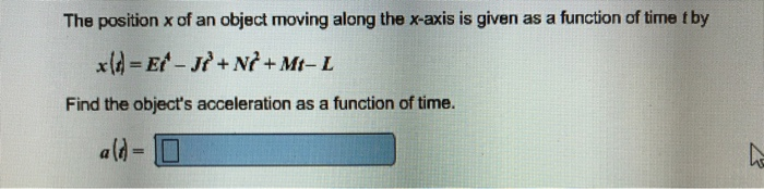 Solved The position x of an object moving along the x-axis | Chegg.com