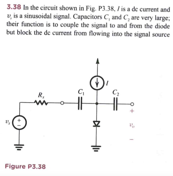Solved 3.38 In the circuit shown in Fig. P3.38, / is a dc | Chegg.com