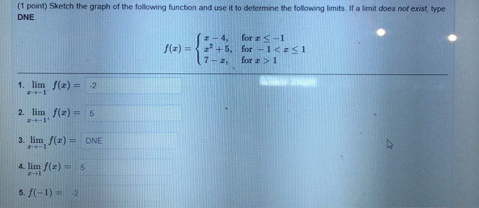 Solved (1 point) Sketch the graph of the following function | Chegg.com