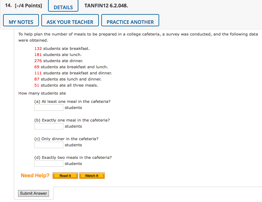 Solved To help plan the number of meals to be prepared in a | Chegg.com