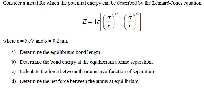 Solved Consider a metal for which the potential energy can | Chegg.com