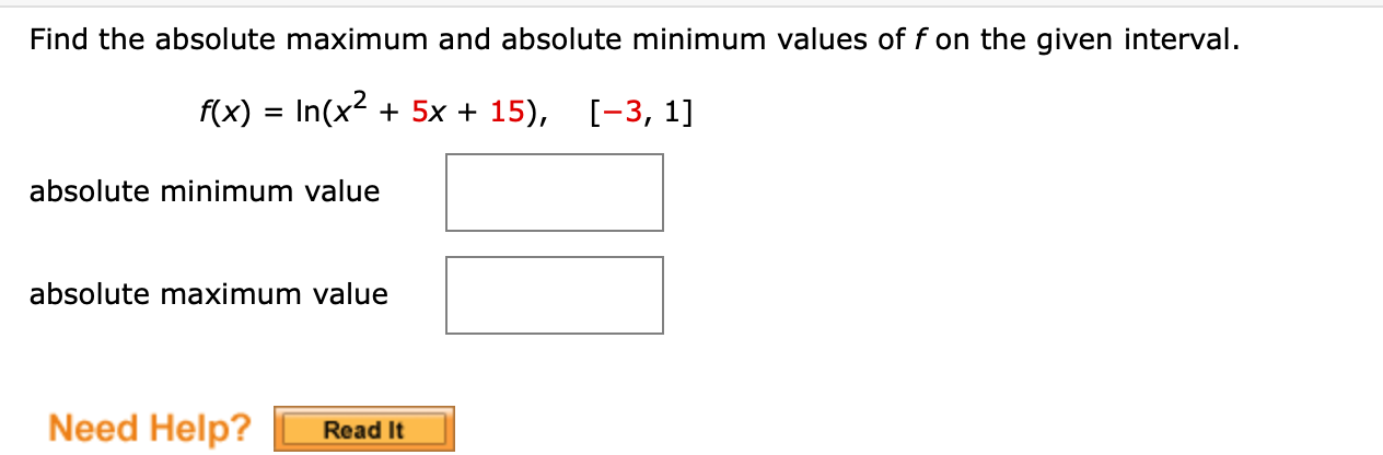 Solved Find the absolute maximum and absolute minimum values | Chegg.com
