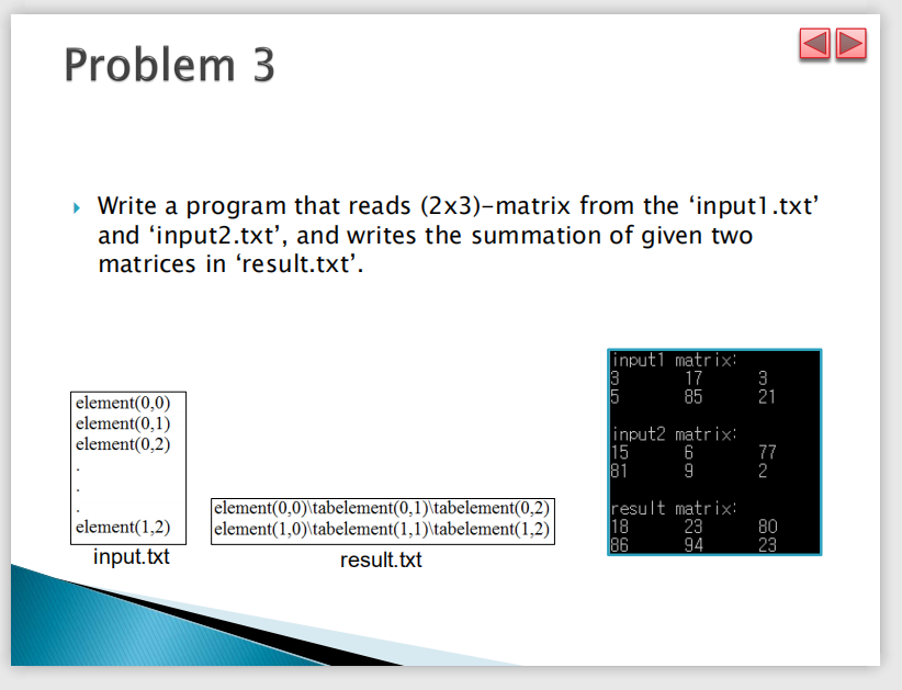 Solved Problem 3 Write a program that reads (2x3)-matrix | Chegg.com