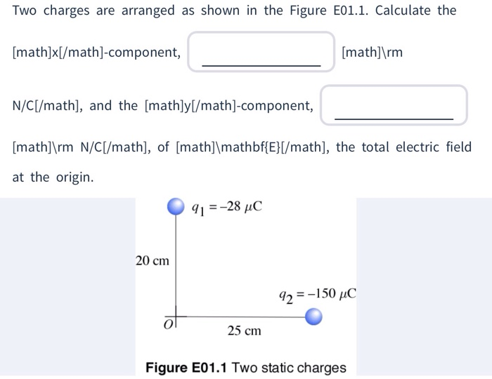 Solved Two charges are arranged as shown in the Figure | Chegg.com