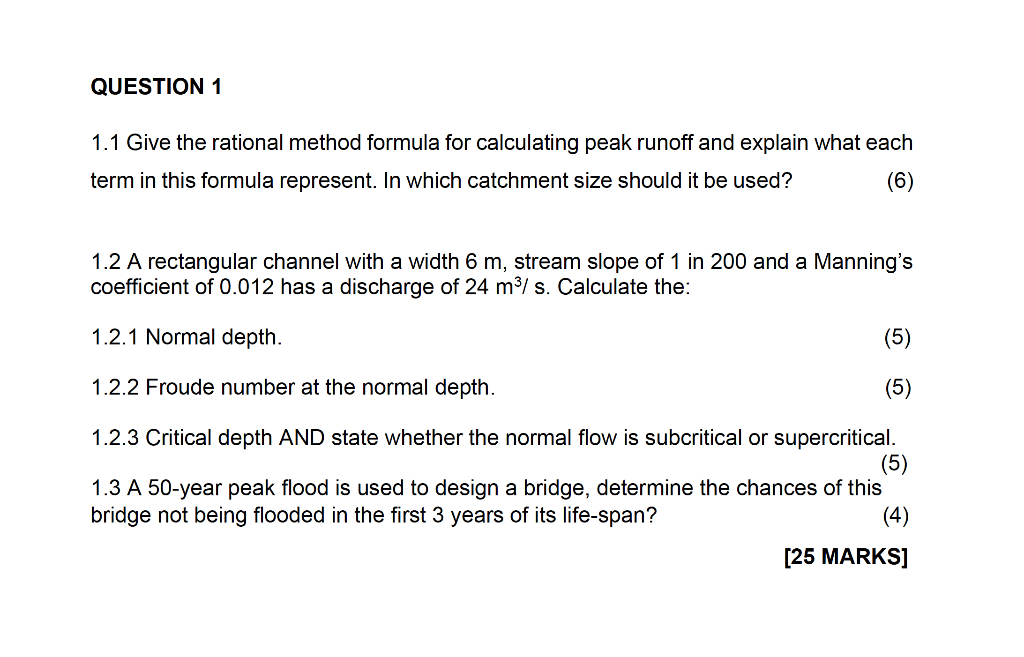 Solved 1.1 Give the rational method formula for calculating | Chegg.com