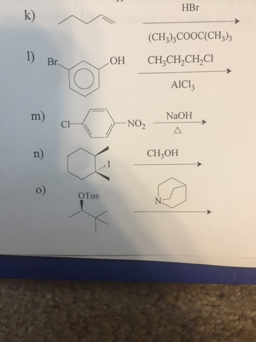 Solved HBr Br OH CH CH2 CH2Cl AlCl3 NaOH NO CH3OH OTos | Chegg.com