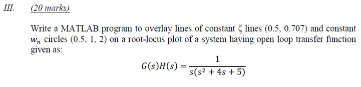 Solved III. (20 marks) Write a MATLAB program to overlay | Chegg.com