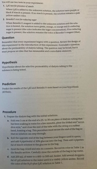 > Experiment B. Diffusion of Molecules Through a | Chegg.com