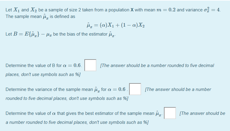 Solved Let X1 and X, be a sample of size 2 taken from a | Chegg.com