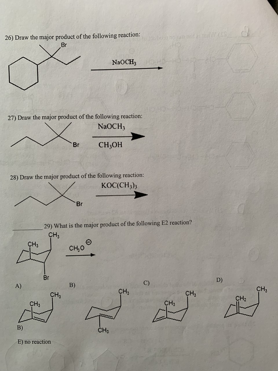 Solved 26) Draw the major product of the following reaction: | Chegg.com