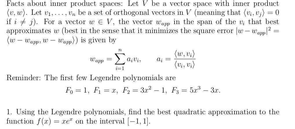 Solved Facts about inner product spaces: Let V be a vector | Chegg.com