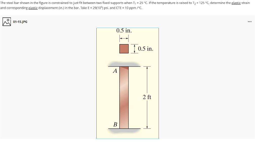 Solved The Steel Bar Shown In The Figure Is Constrained To | Chegg.com