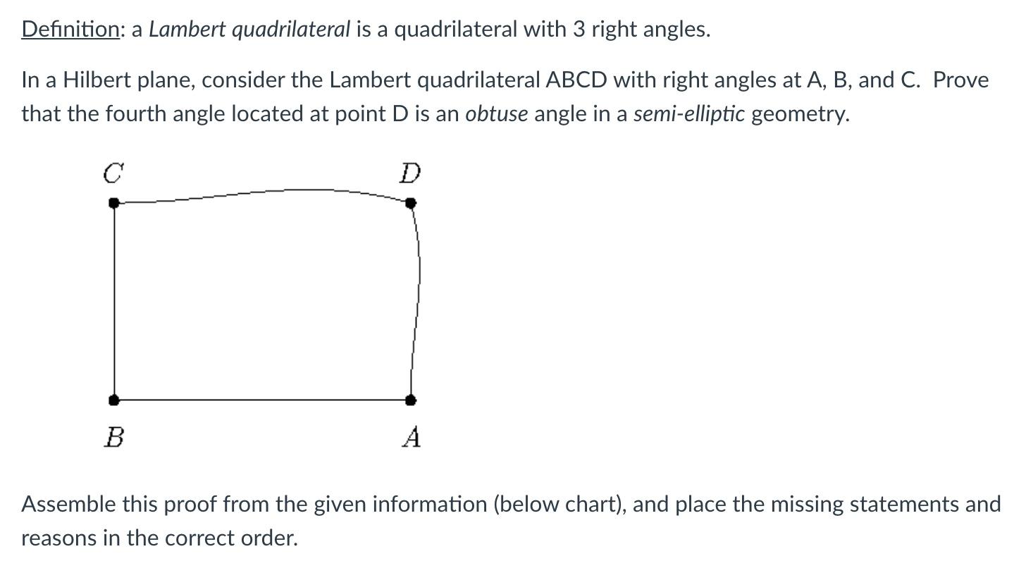 Solved Definition a Lambert quadrilateral is a