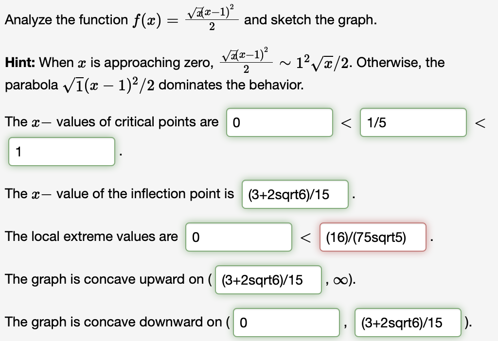Solved Analyze the function f(x)=2x(x−1)2 and sketch the | Chegg.com