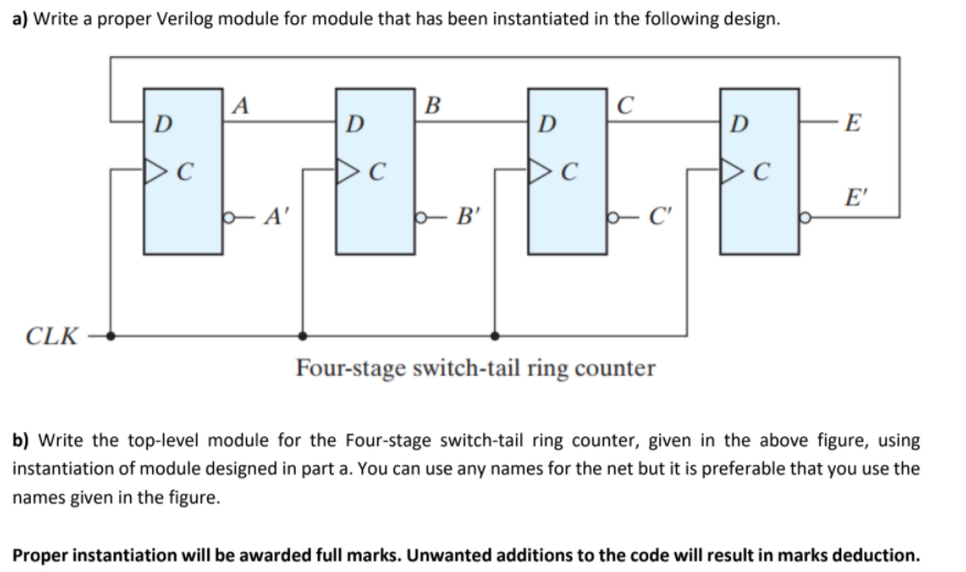 Solved A Write A Proper Verilog Module For Module That H Chegg Com