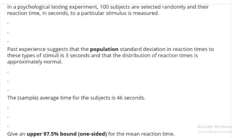 the experiment contained testing people's responses