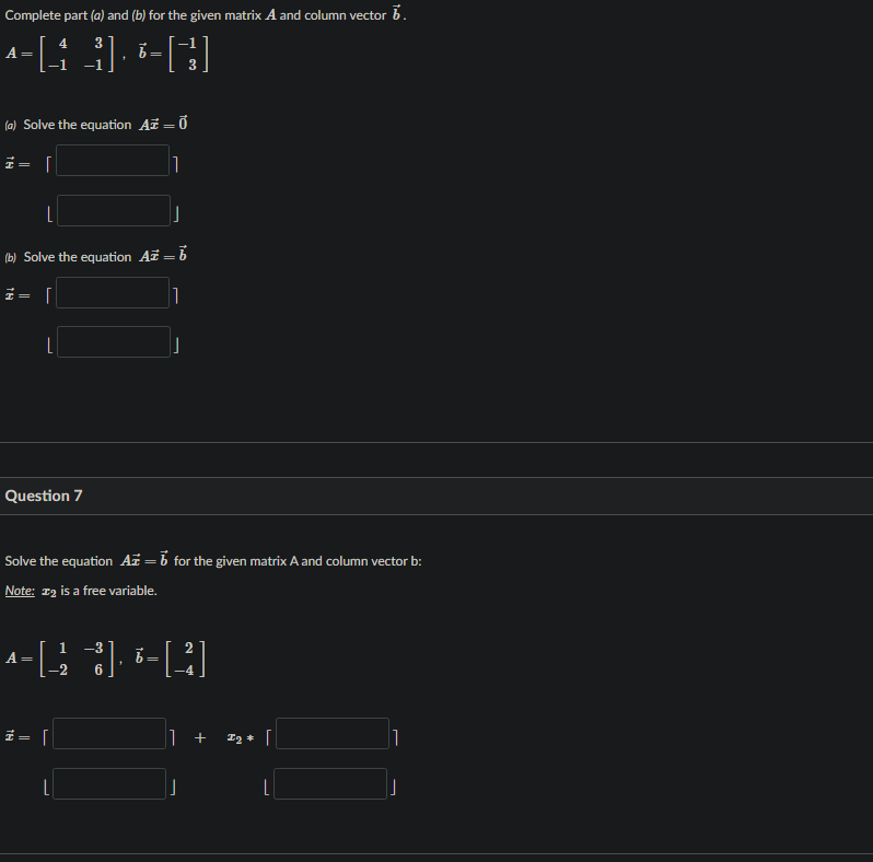 Solved Complete Part (a) And (b) For The Given Matrix A And | Chegg.com