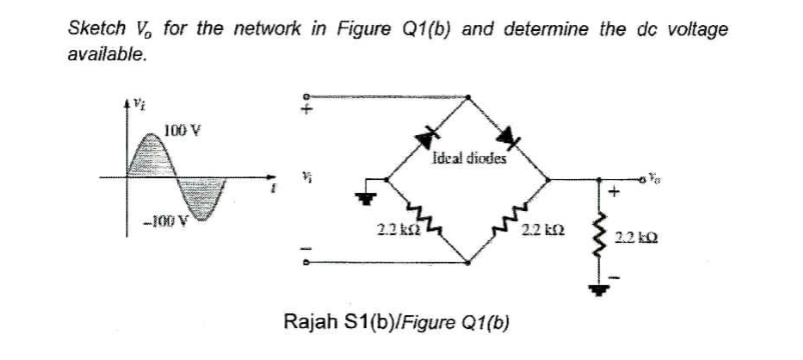 Solved Sketch Vo For The Network In Figure Q1(b) And | Chegg.com