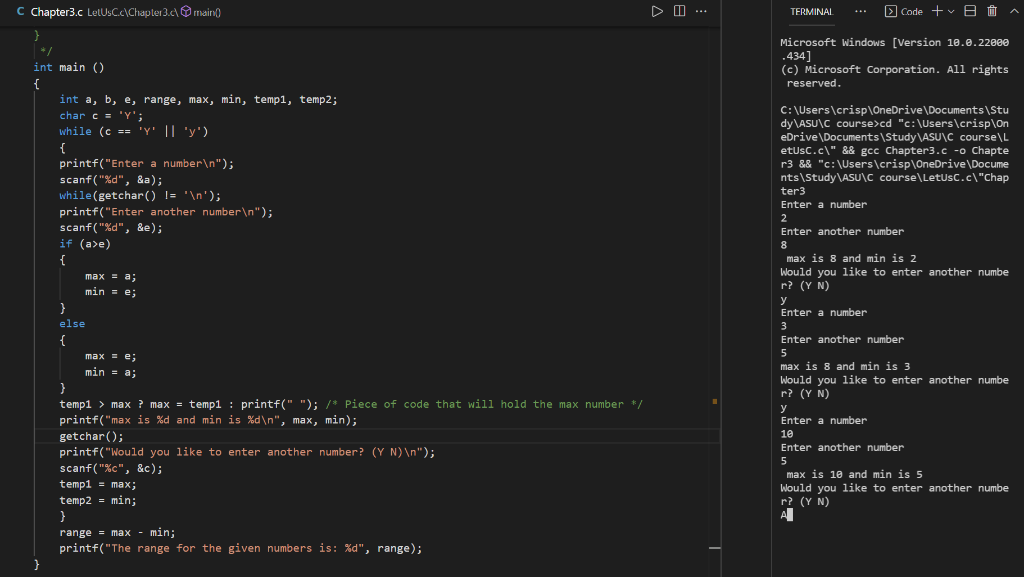 Solved Program to calculate the range of any numbers: Hi | Chegg.com
