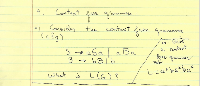 Solved 9. Context free grammar al Consider the context free | Chegg.com