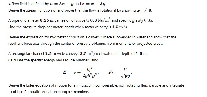 Solved A flow field is ﻿defined by u=3x-y ﻿and v=x+3y.Derive | Chegg.com