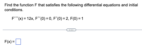 Solved Find the function F that satisfies the following | Chegg.com