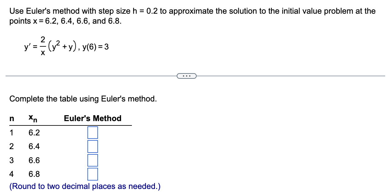 Solved Use Euler's Method With Step Size H=0.2 To | Chegg.com