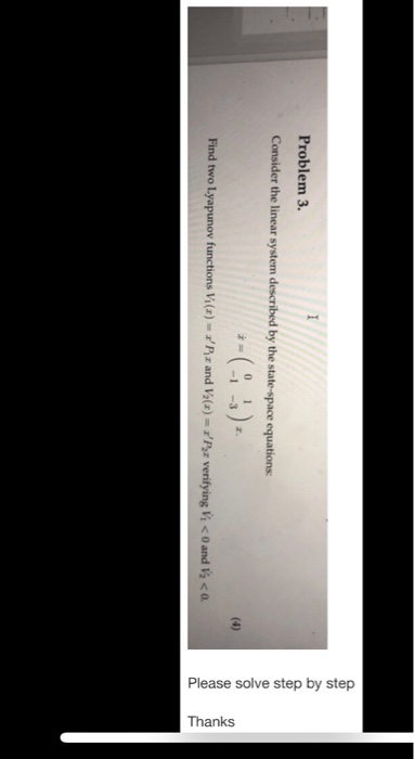 Solved Problem 3. Consider the linear system described by | Chegg.com