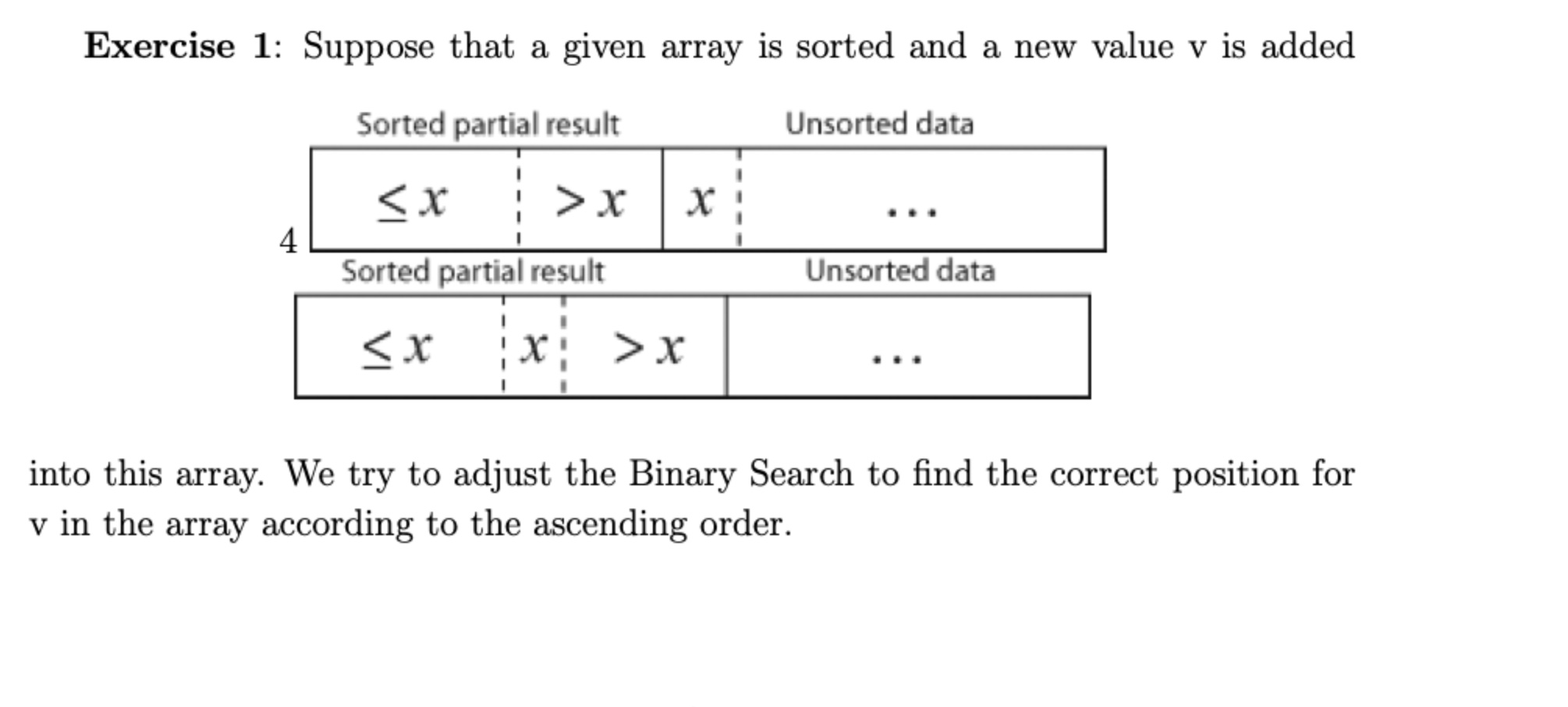 Solved Exercise 1: Suppose That A Given Array Is Sorted And | Chegg.com