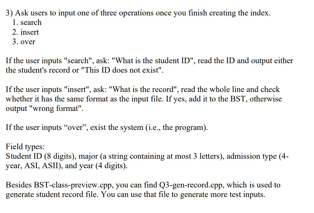 Solved 3) Ask users to input one of three operations once | Chegg.com
