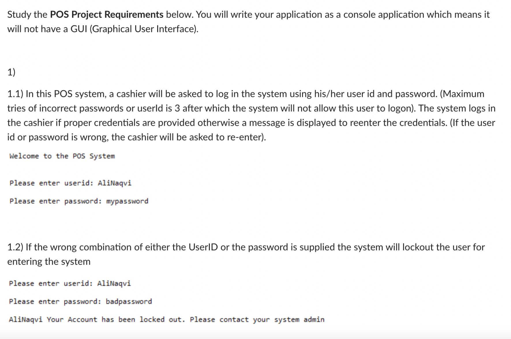 Solved Study the POS Project Requirements below. You will | Chegg.com