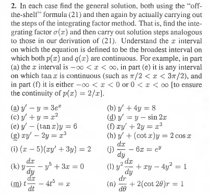 Solved 2. In each case find the general solution, both using | Chegg.com