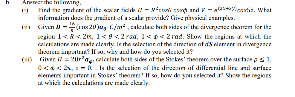 Solved b. R Answer the following, (1) Find the gradient of | Chegg.com
