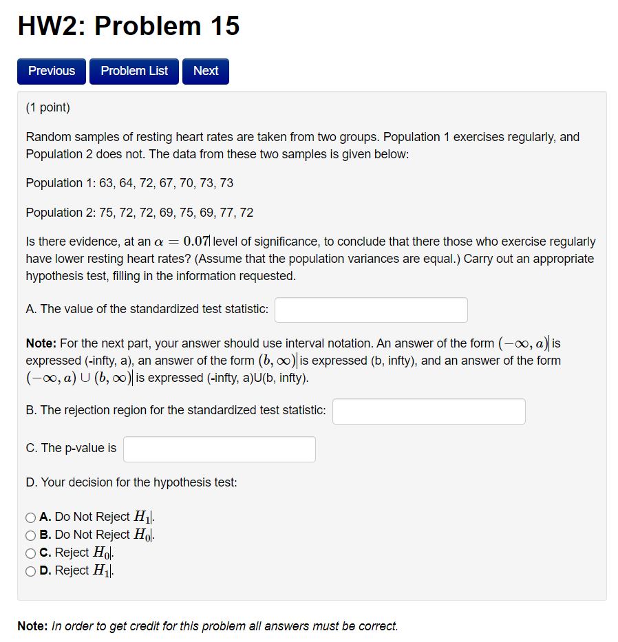 Solved HW2: Problem 15 : Previous Problem List Next (1 | Chegg.com