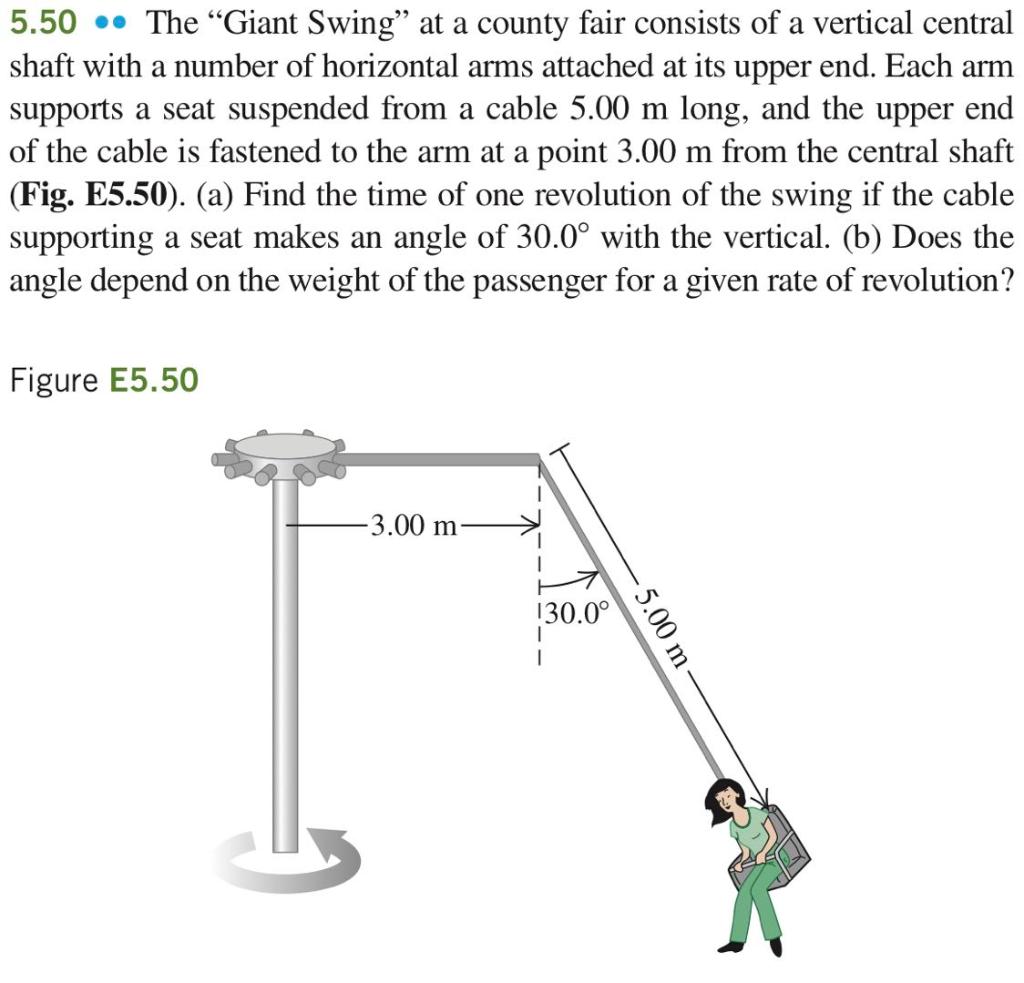 Solved 5.50∙ The "Giant Swing" at a county fair consists of