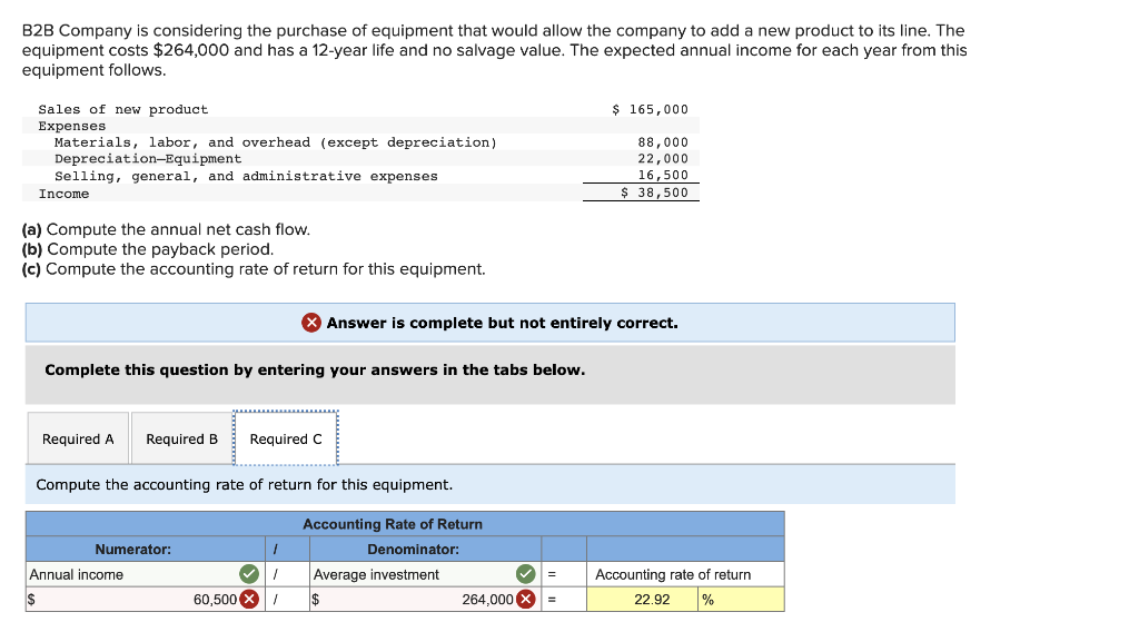 Solved B2B Company is considering the purchase of equipment